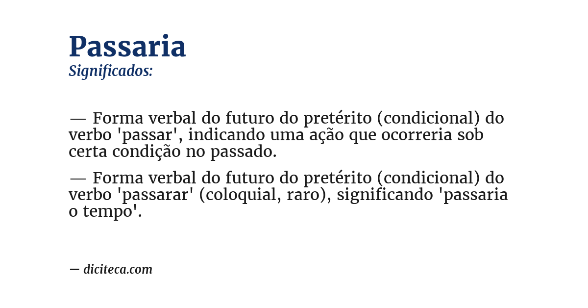 Significado de passaria