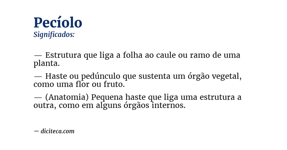 Significado de pecíolo