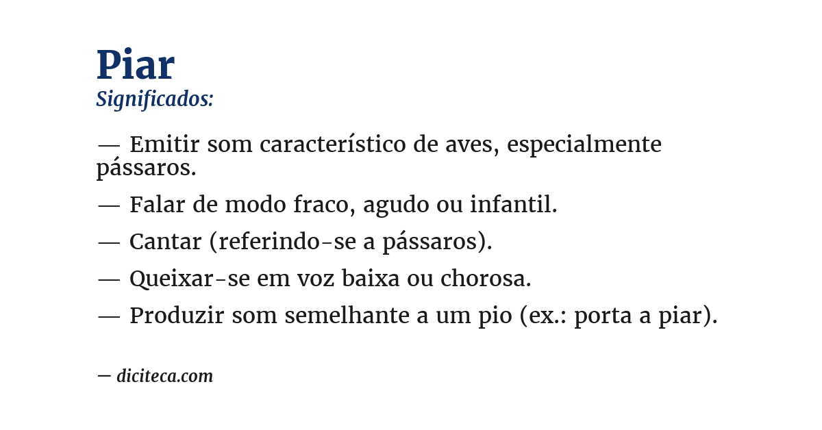 Significado de piar