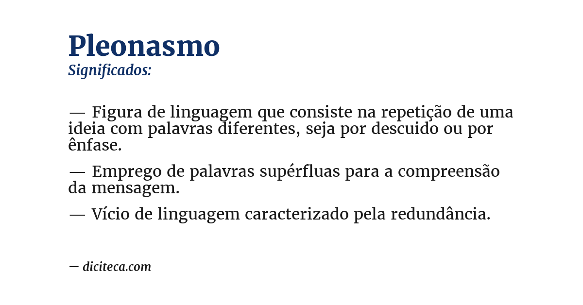 Significado de pleonasmo