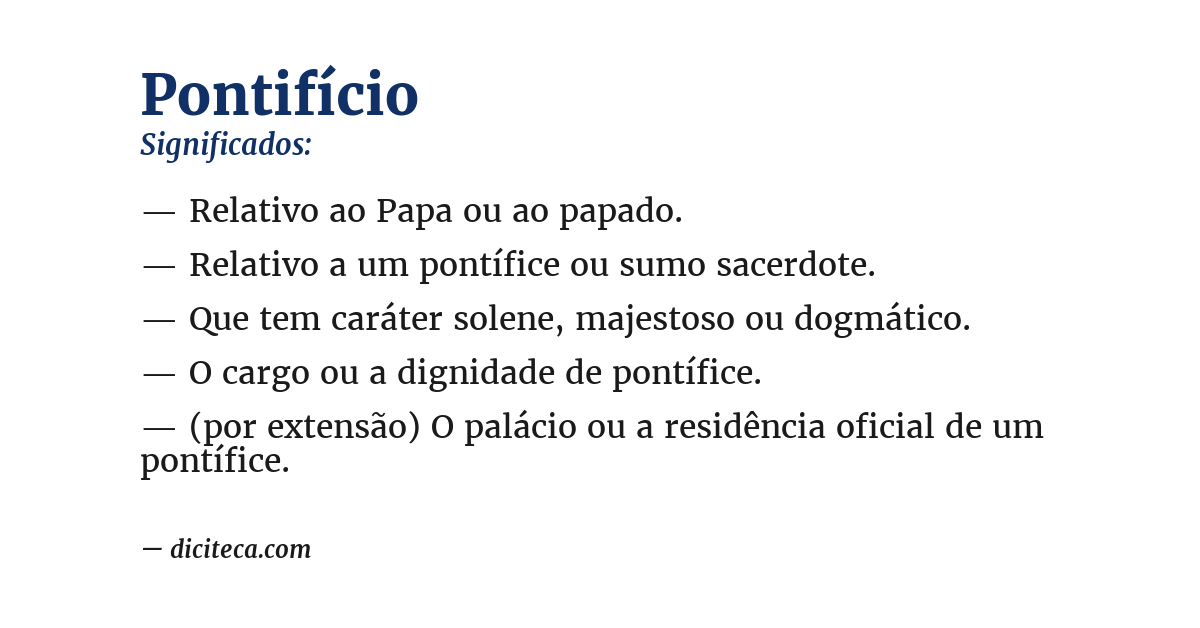 Significado de pontifício