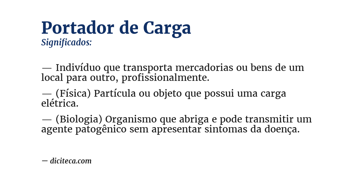 Significado de portador de carga