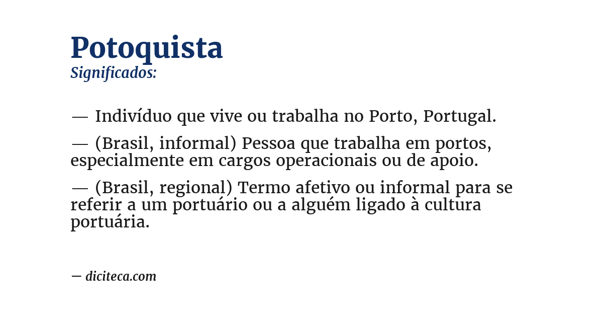 Significado de potoquista