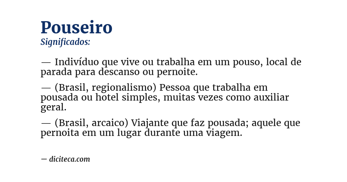 Significado de pouseiro