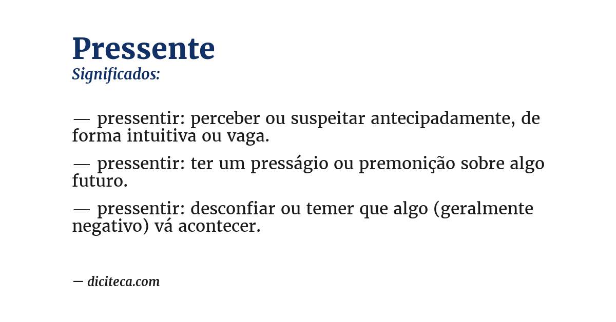 Significado de pressente