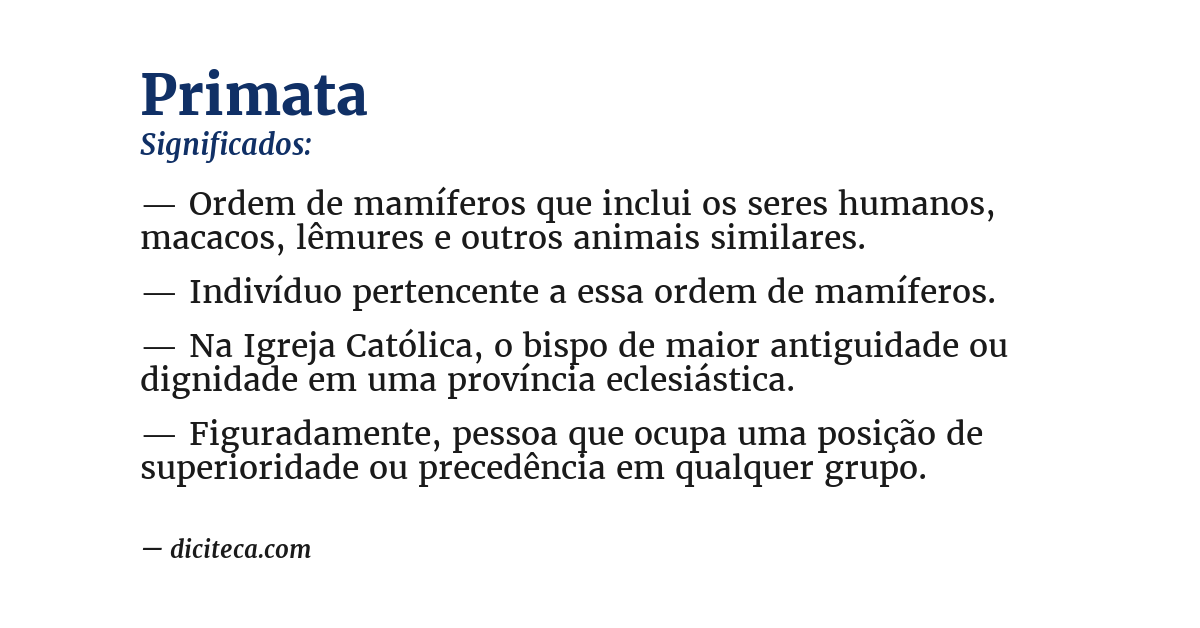Significado de primata
