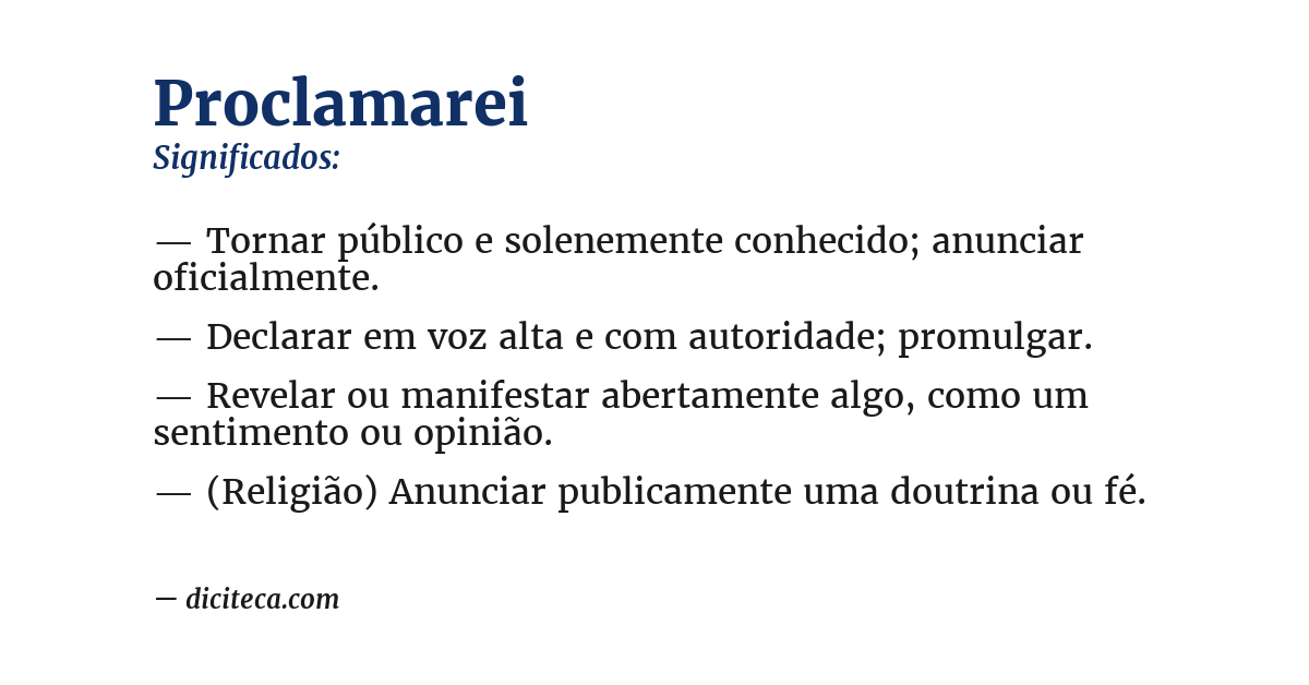 Significado de proclamarei