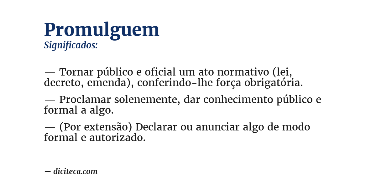 Significado de promulguem
