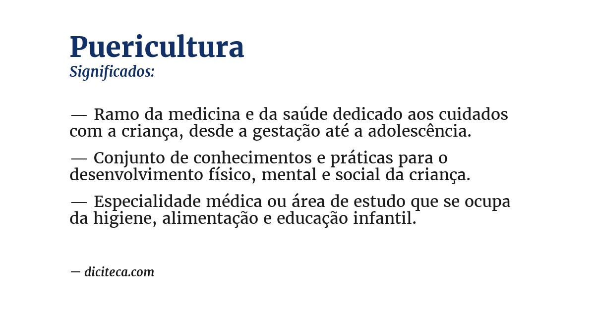 Significado de puericultura