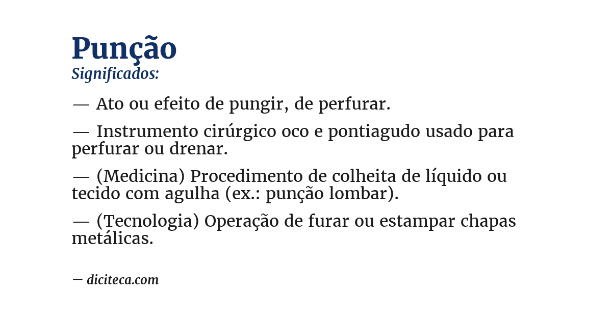 Significado de punção