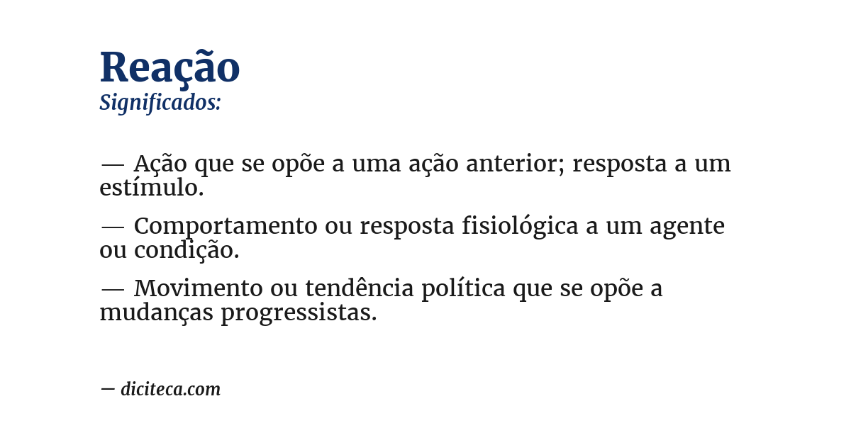 Significado de reação