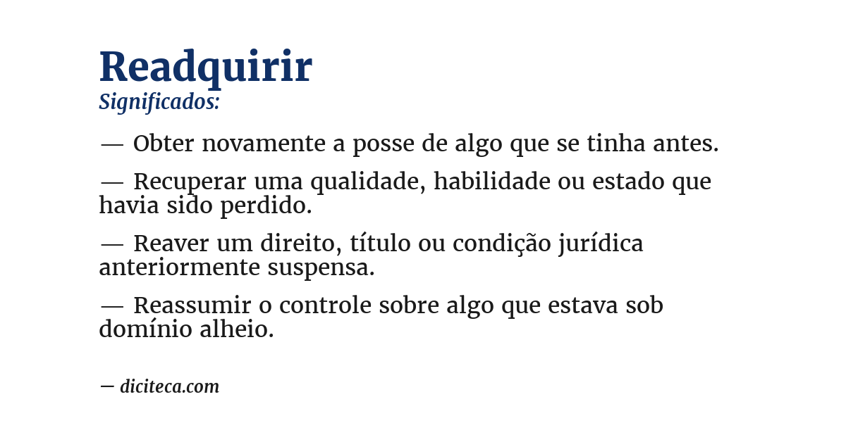Significado de readquirir