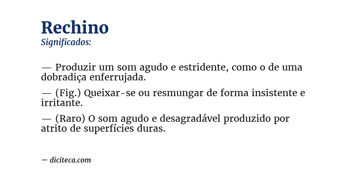 Significado de rechino