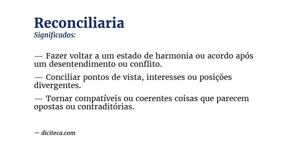 Significado de reconciliaria