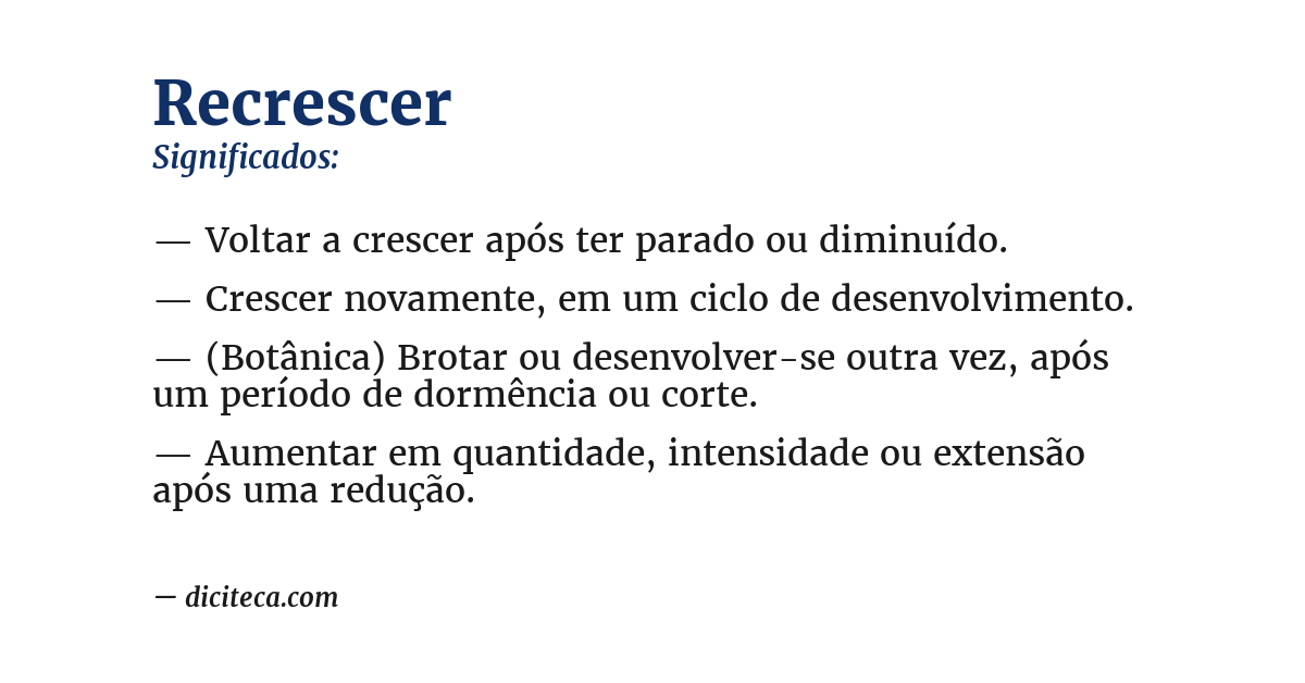 Significado de recrescer