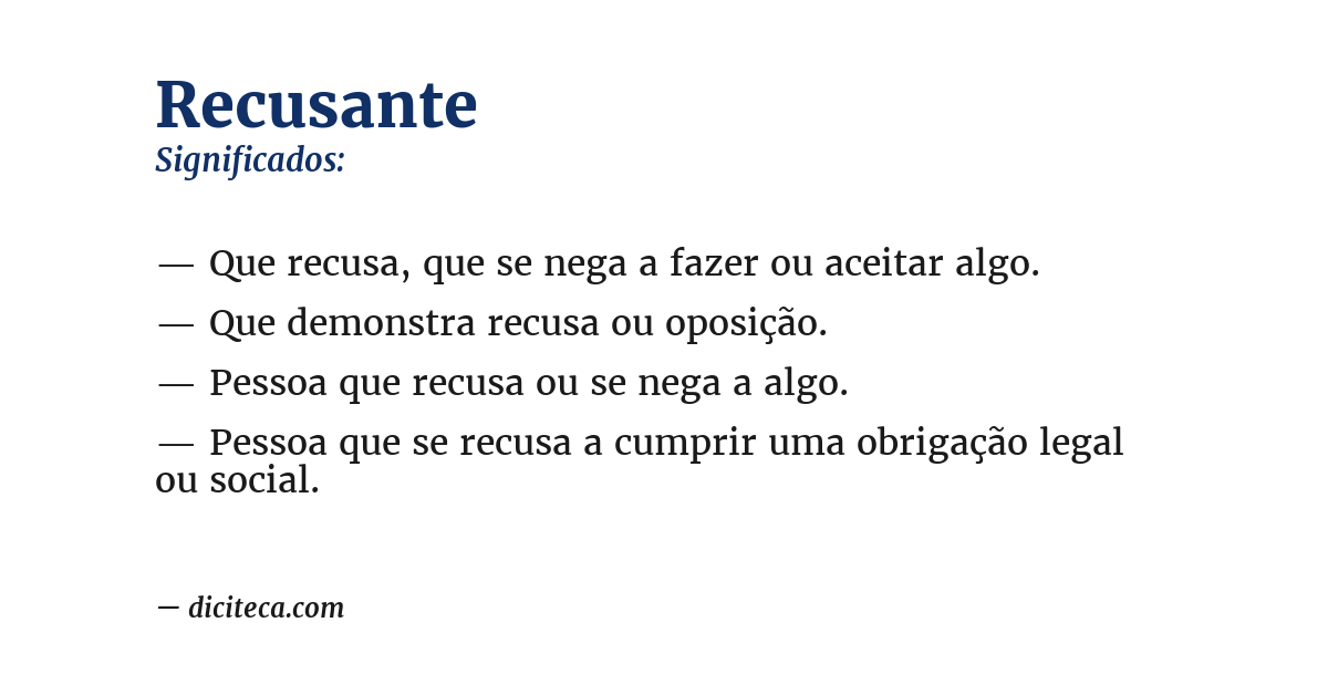 Significado de recusante