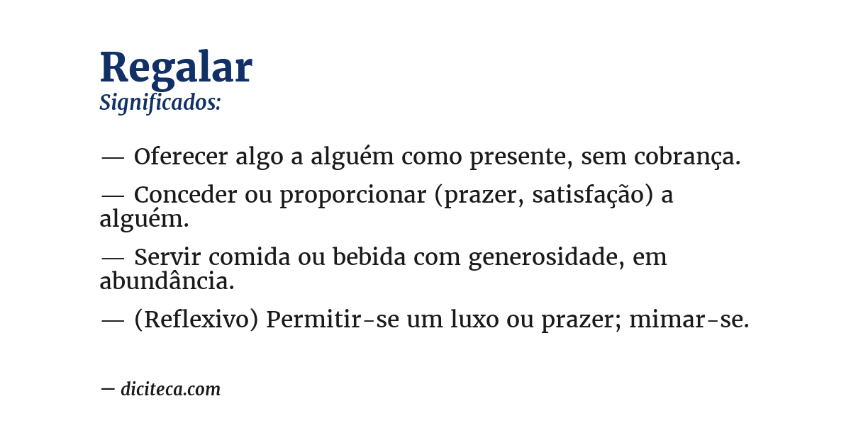 Significado de regalar