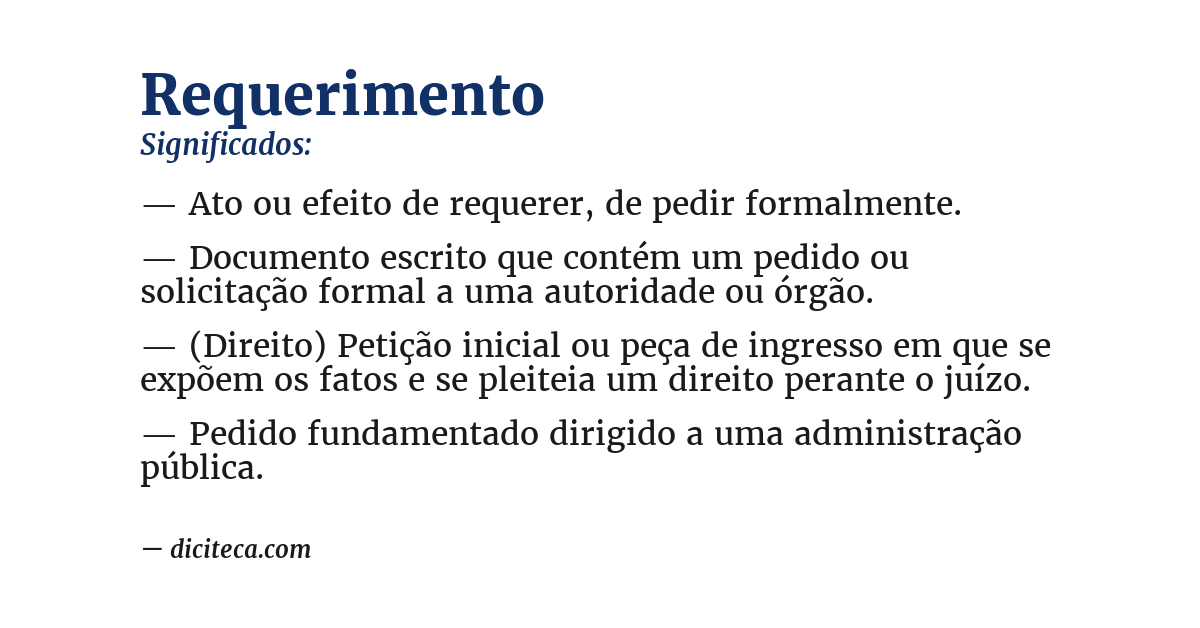 Significado de requerimento