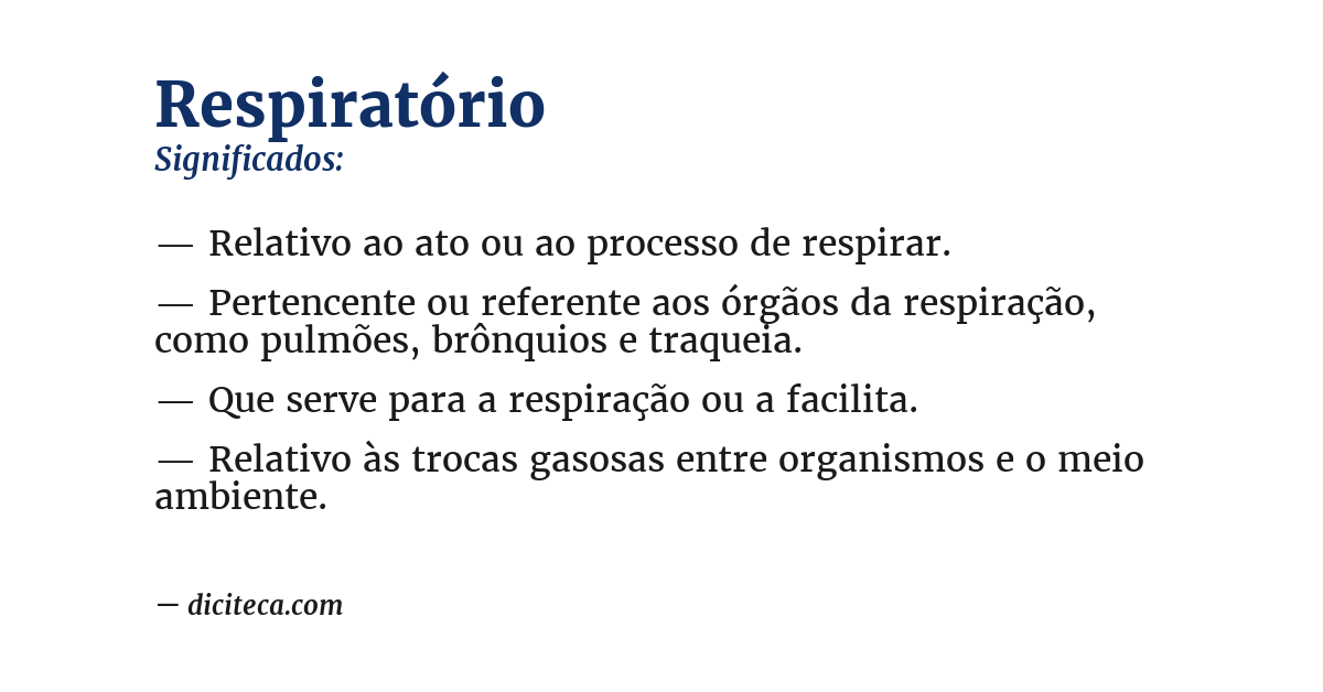 Significado de respiratório