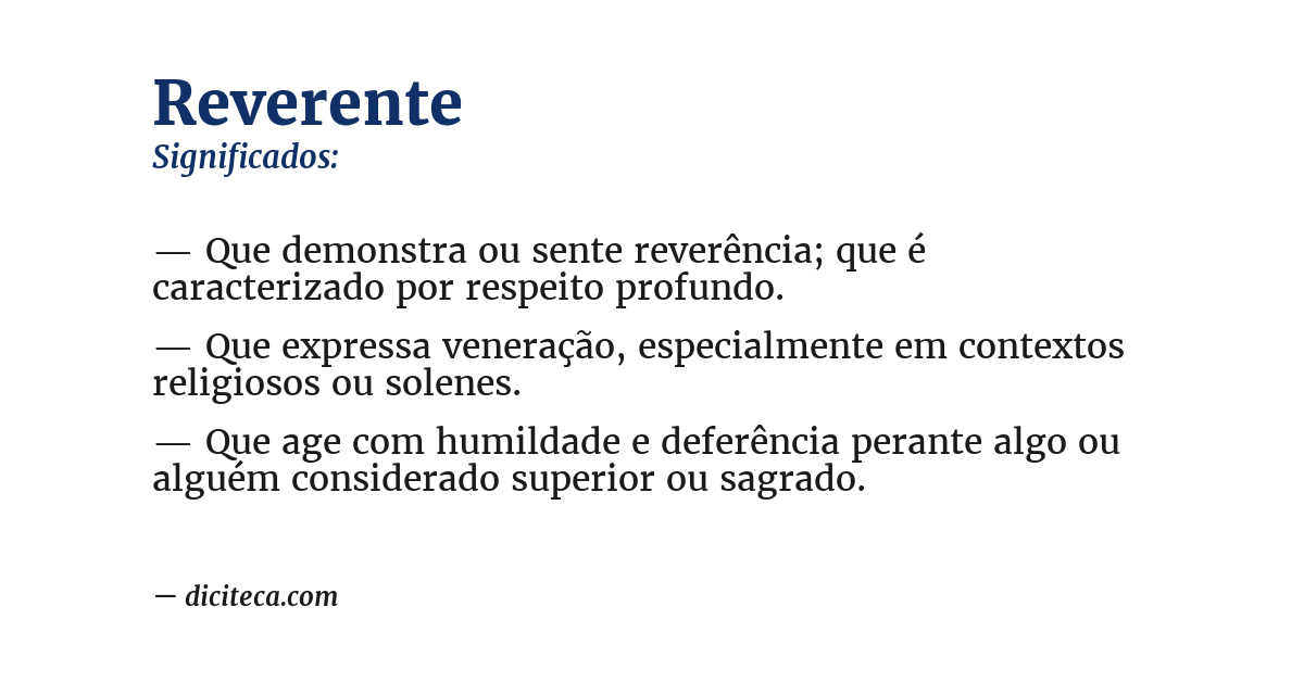 Significado de reverente