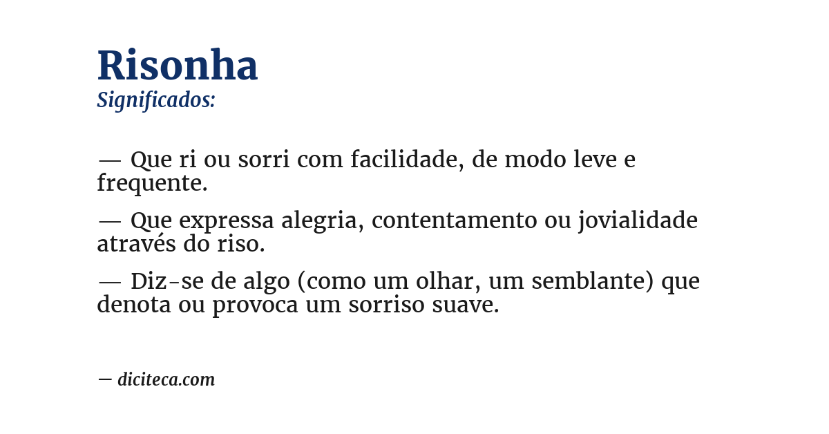 Significado de risonha