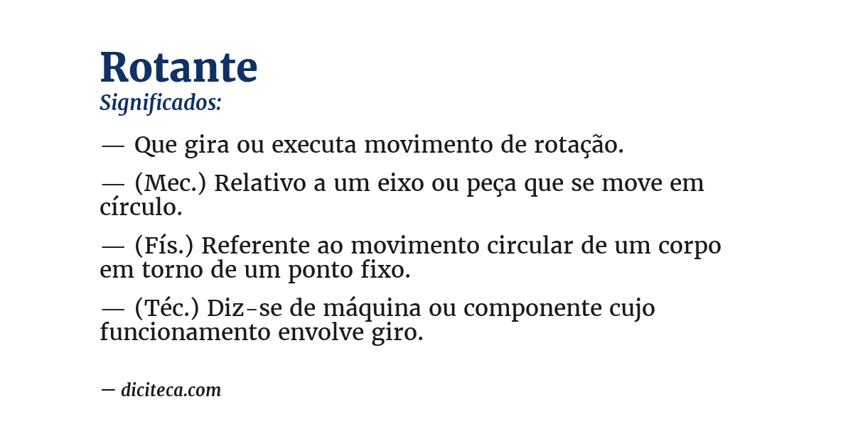 Significado de rotante