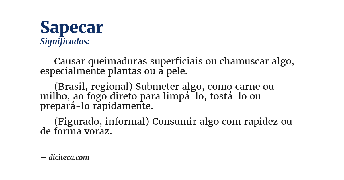 Significado de sapecar