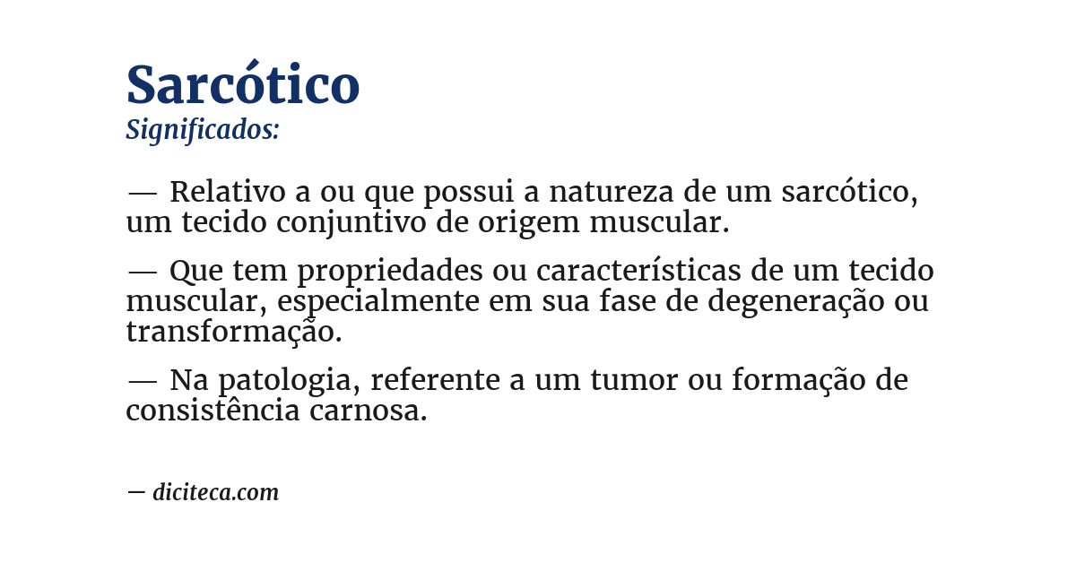 Significado de sarcótico