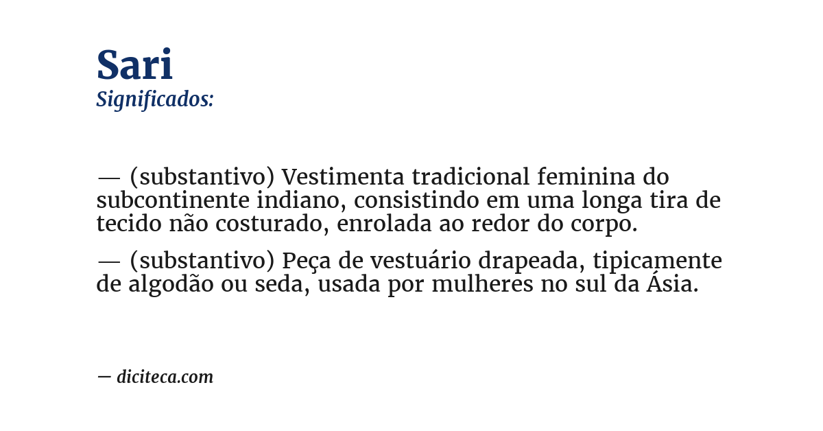 Significado de sari