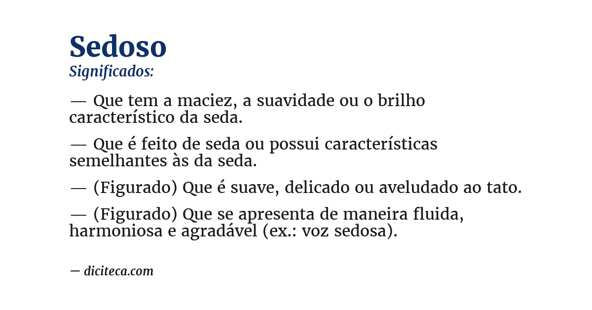 Significado de sedoso