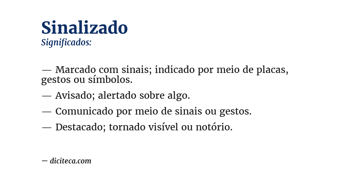 Significado de sinalizado