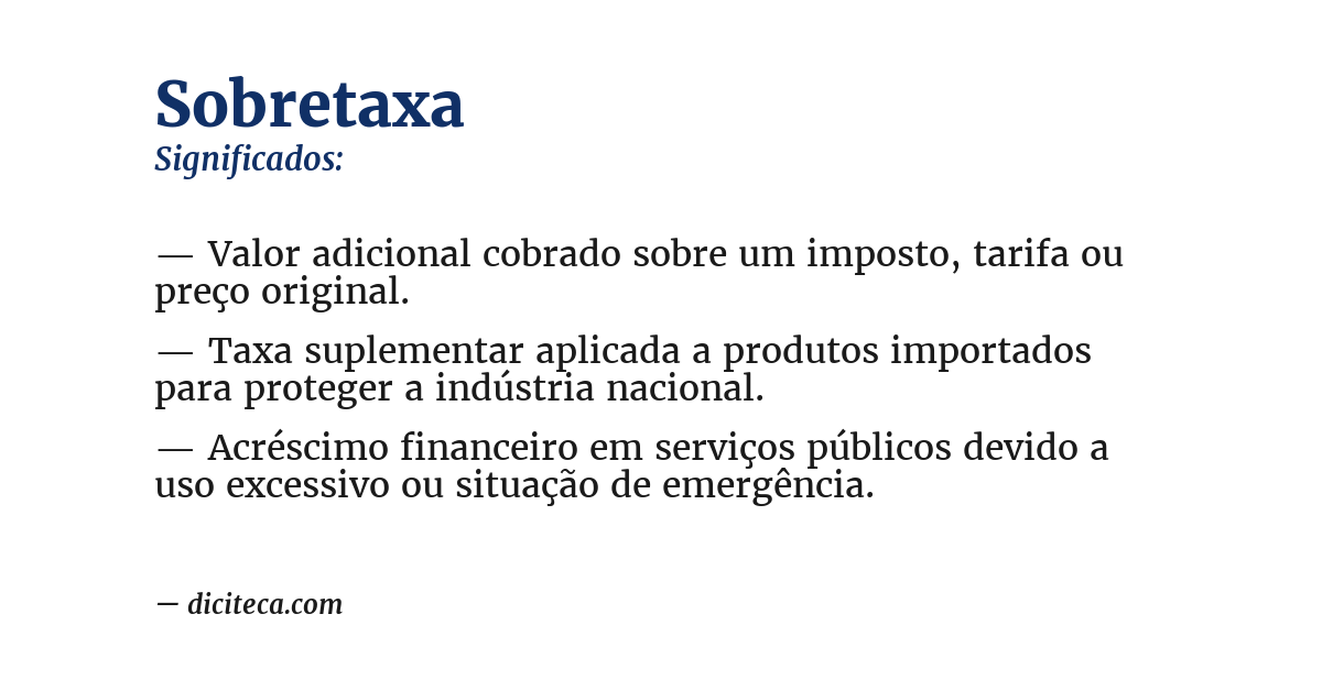 Significado de sobretaxa