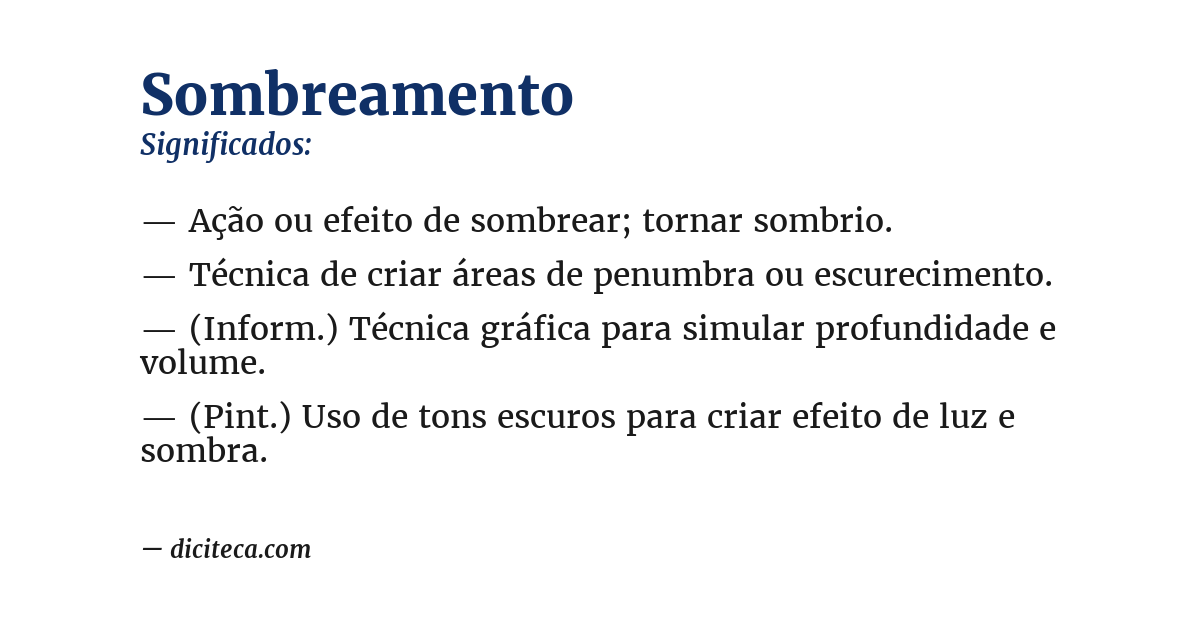 Significado de sombreamento