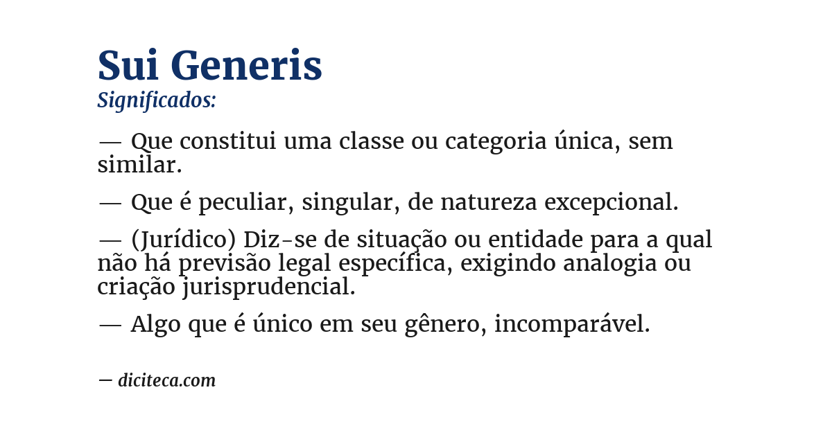 Significado de sui generis