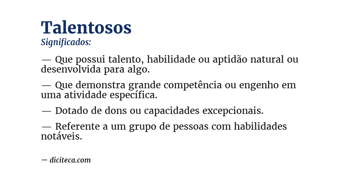 Significado de talentosos