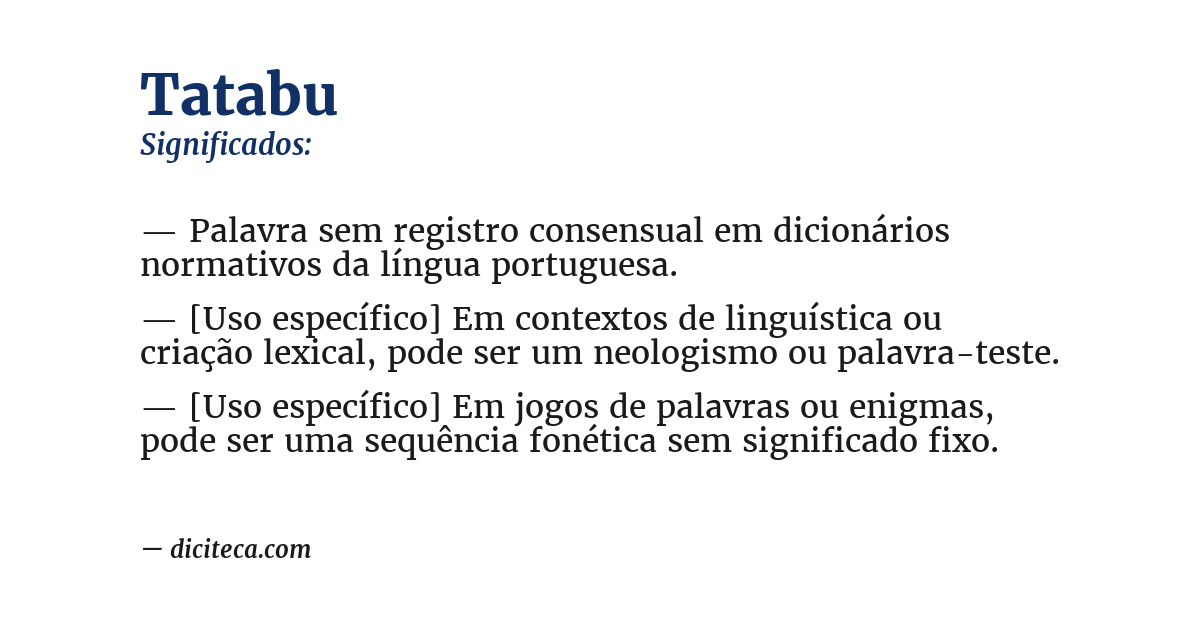 Significado de tatabu