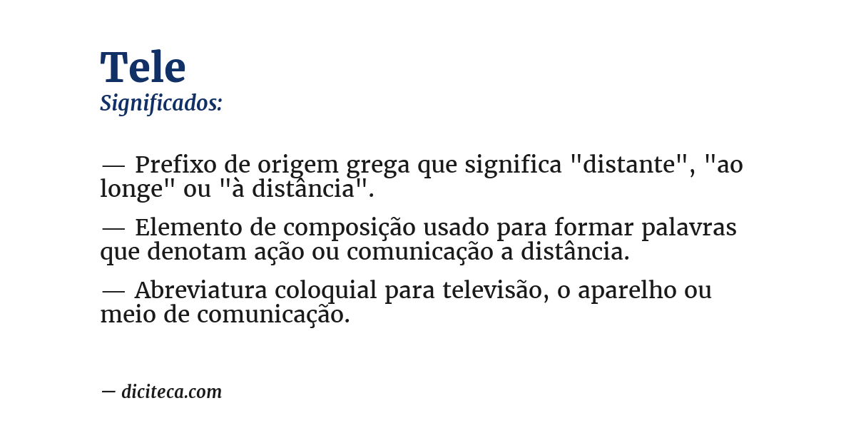 Significado de tele
