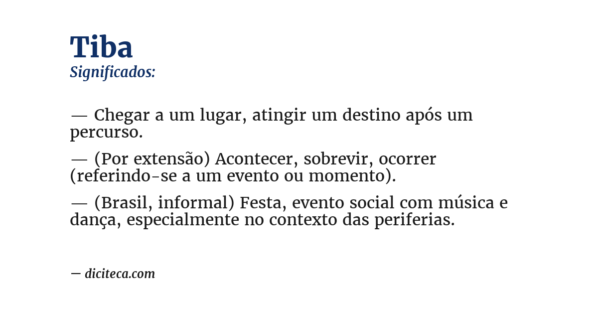 Significado de tiba