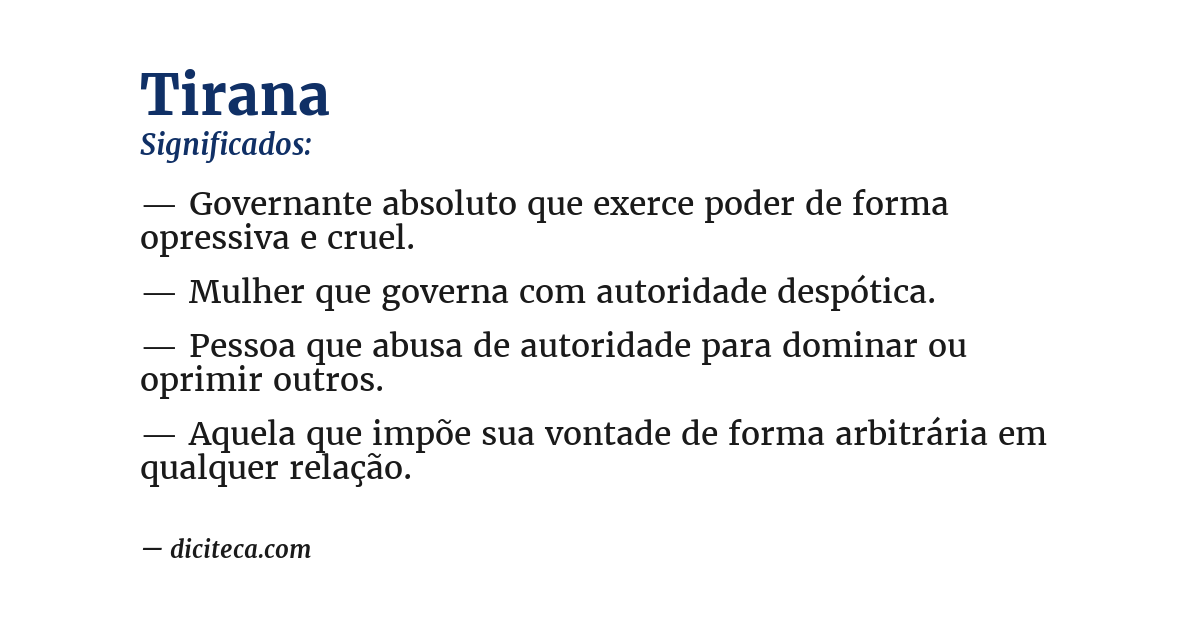 Significado de tirana