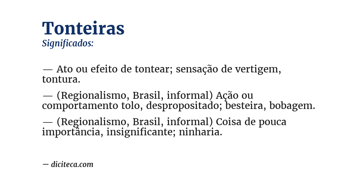 Significado de tonteiras