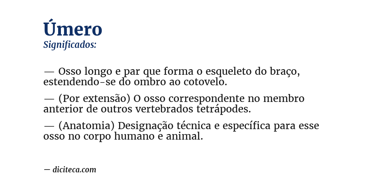 Significado de úmero