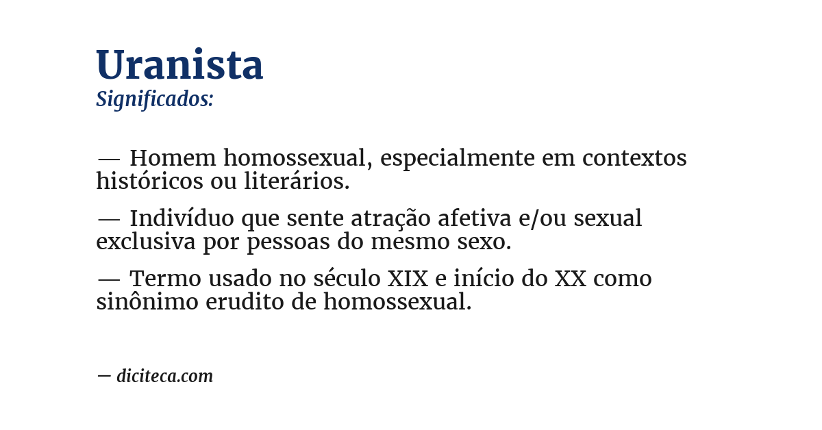 Significado de uranista