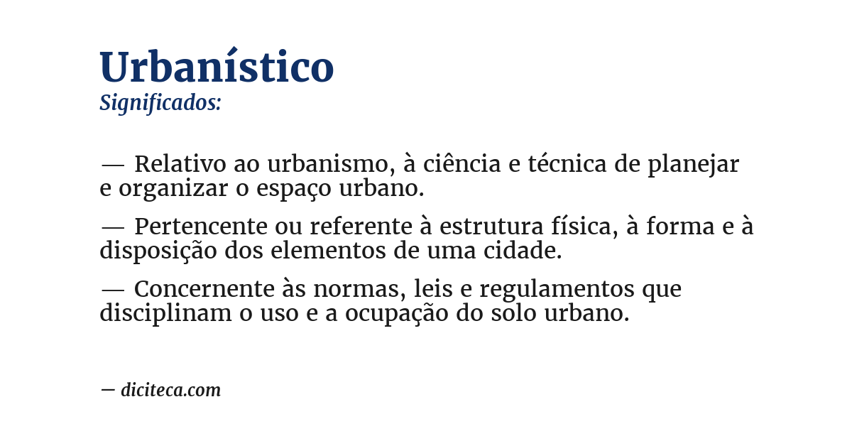 Significado de urbanístico