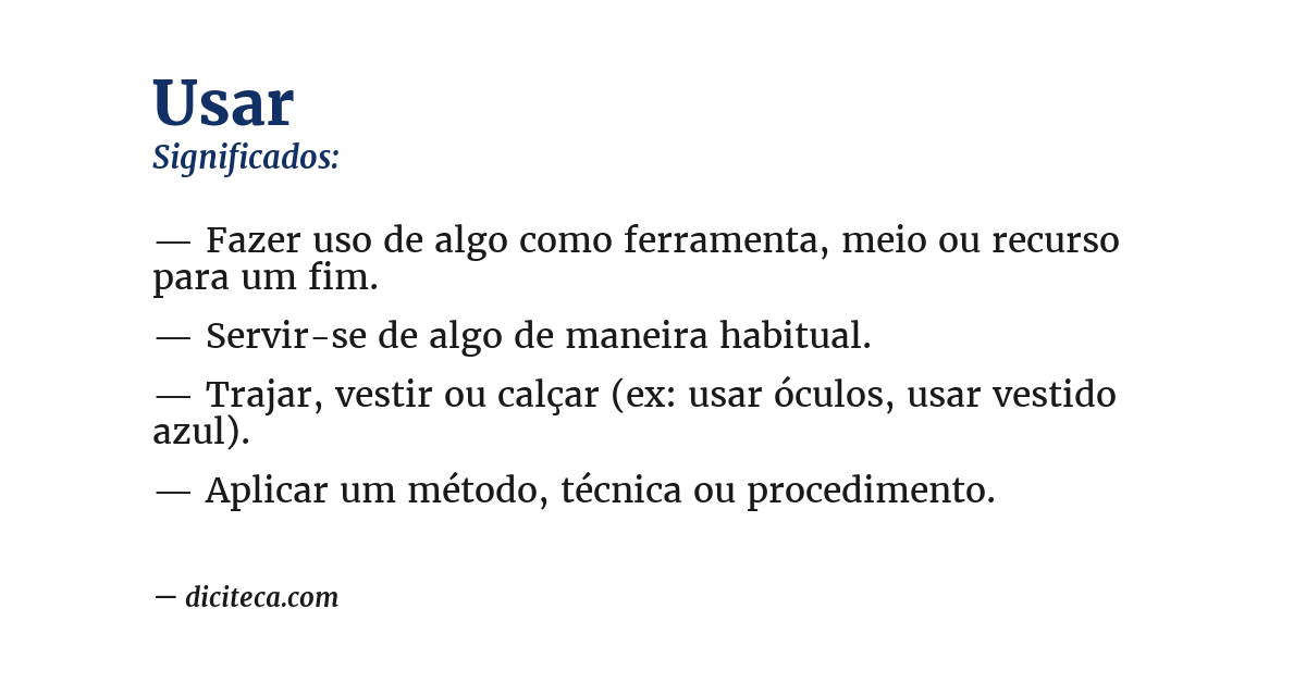 Significado de usar