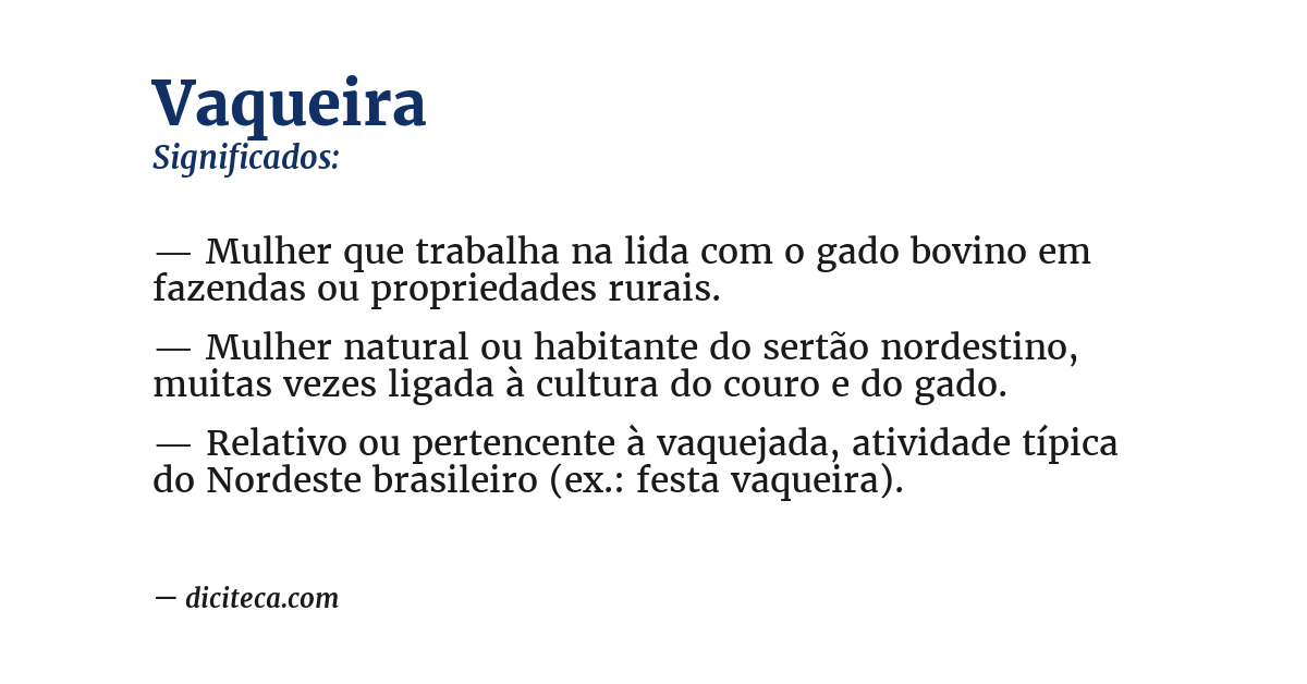 Significado de vaqueira