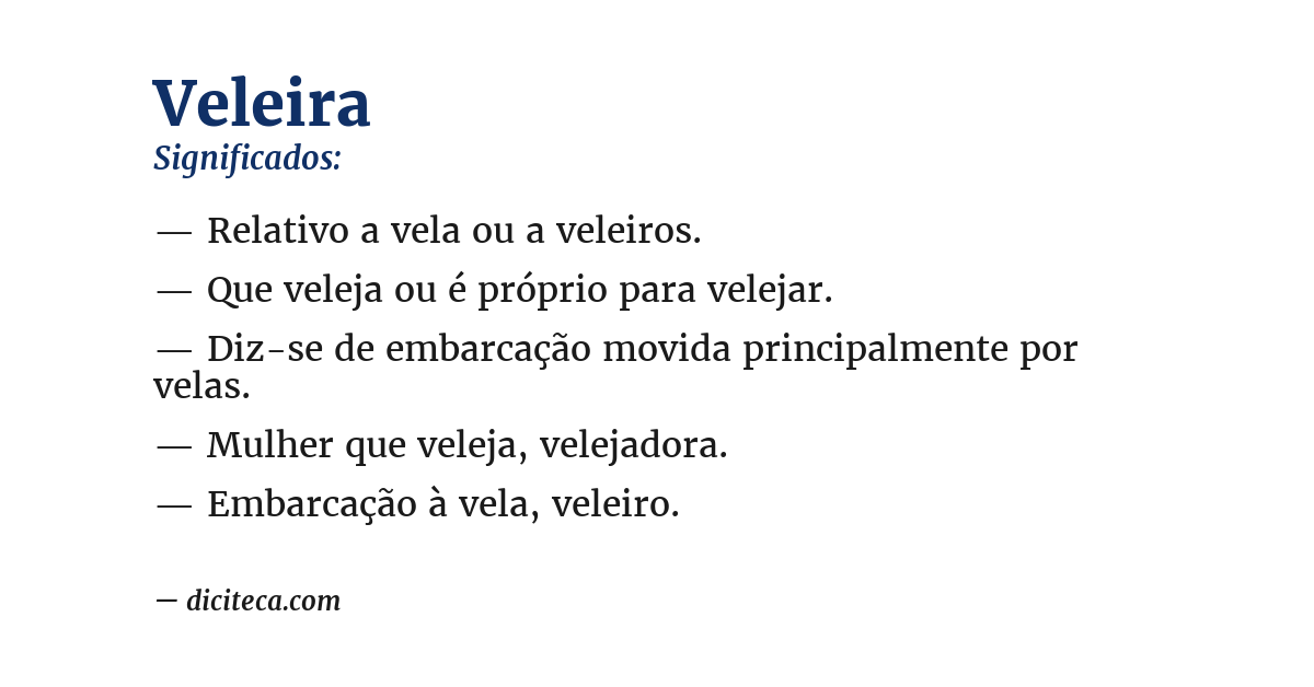 Significado de veleira