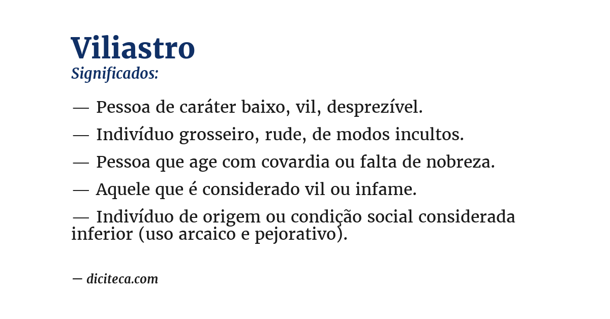 Significado de viliastro