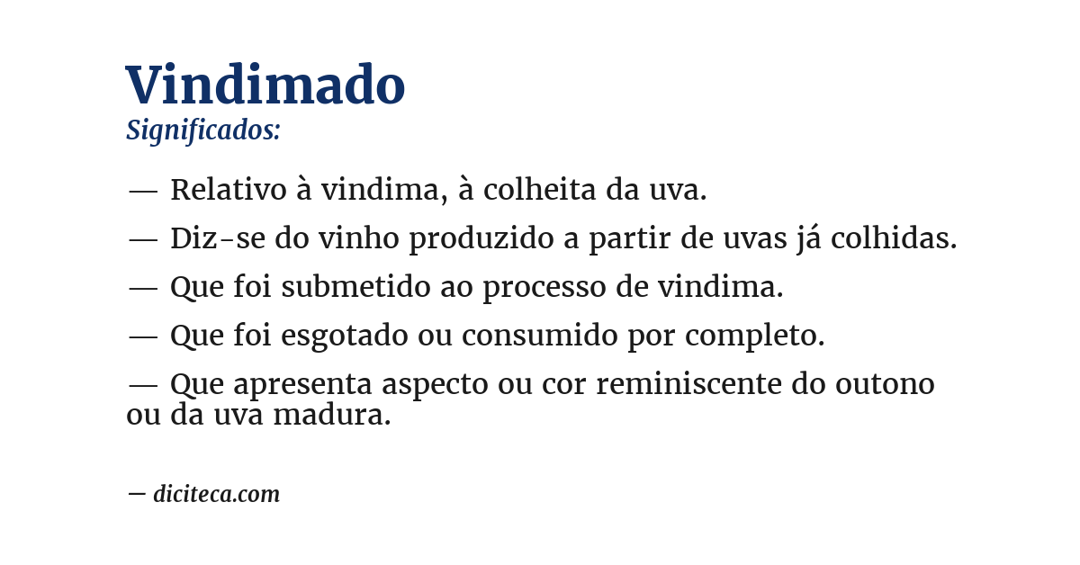 Significado de vindimado