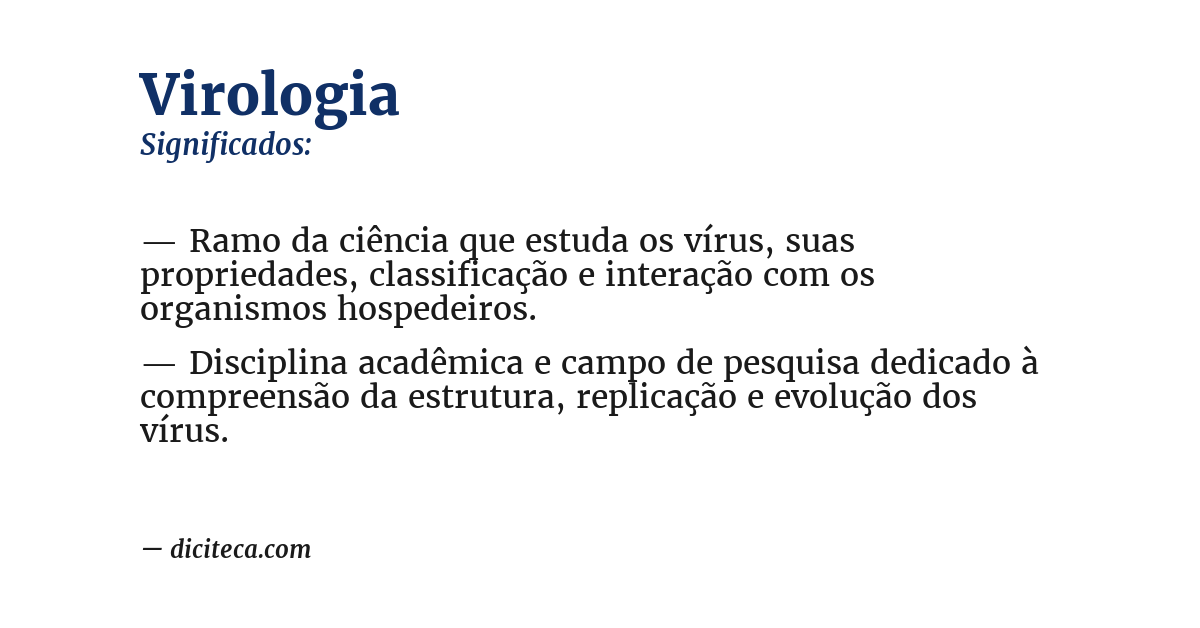 Significado de virologia