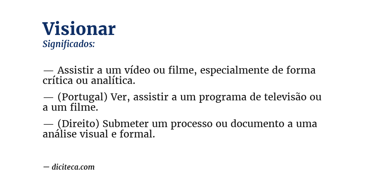 Significado de visionar